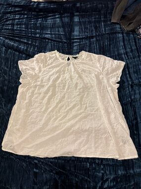 torrid White Eyelet Flutter Sleeve Blouse